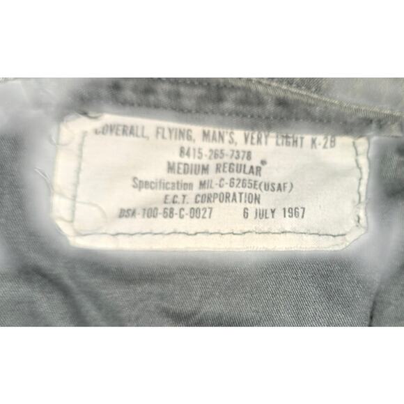 Vintage 1960s Vietnam Era Men's Med Military Air Force Flight Suit Coveralls - Picture 5 of 10
